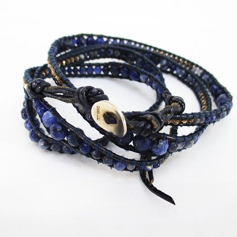 チャン ルー CHAN LUU レザー 4連 ブレスレット ネイビー 紺 チャン ルー CHAN LUU レザー 4連 ブレスレット ネイビー 紺