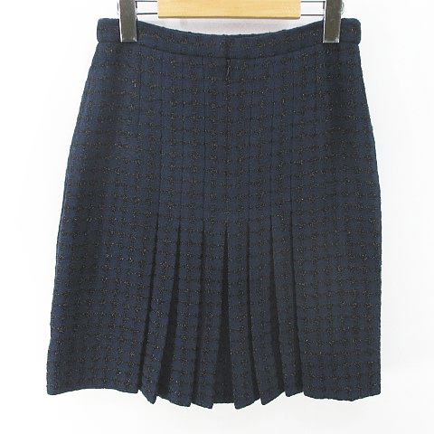 シャネル CHANEL P53380V40022 MB960 膝丈 ツイード プリーツスカート  