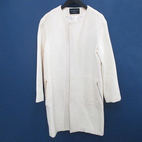 マカフィー MACPHEE トゥモローランド ノーカラーコート ロング丈 比翼  