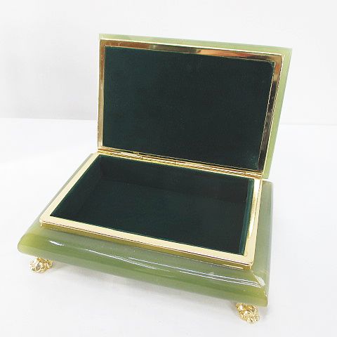 グリーンオニックス 大理石 翡翠色 宝石小物入れ ジュエリー