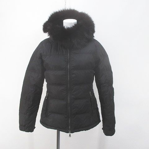 PRADA ファー付き ブラック ダウンジャケット 38