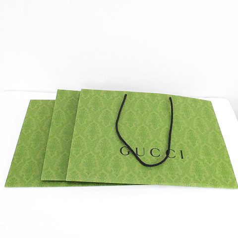 グッチ GUCCI 紙袋 3枚セット ショッパー グリーン 緑 ショップ