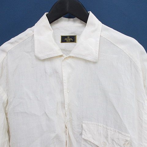 FENDI 透け感 長袖シャツ ホワイト