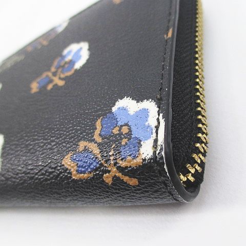 コーチ COACH 長財布 花柄 フラワープリント ブラック 黒系