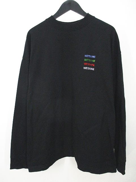 ウェルダン WE11DONE 長袖 カットソー XS 黒系 ブラック ライン 
