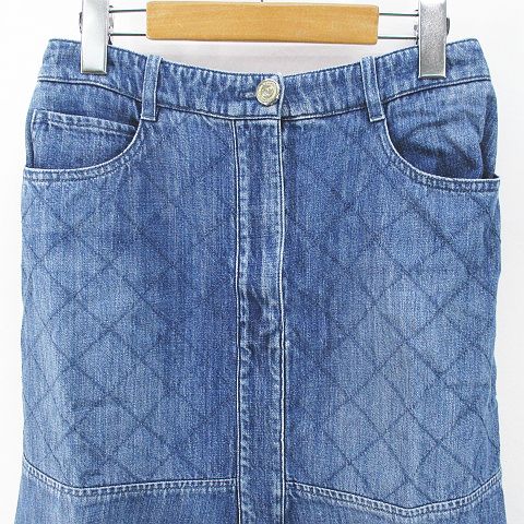 シャネル CHANEL 08P P32970V23647 AS274 膝丈 フレアスカート デニム 
