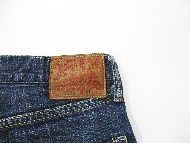 【中古】シュガーケーン SUGAR CANE 2009 ロング丈 デニムパンツ ジーンズ W31/L34 青系 ブルー ボタンフライ 加工 シュガーケーン SUGAR CANE 2009 ロング丈 デニムパンツ ジーンズ