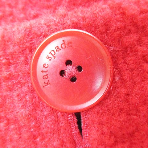 ケイトスペード KATE SPADE ロングコート ツイードコート 2 レッド 赤