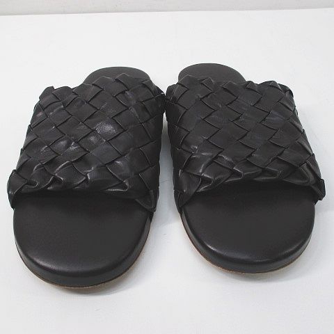 ボッテガヴェネタ BOTTEGA VENETA イントレチャート レザーサンダル 42 