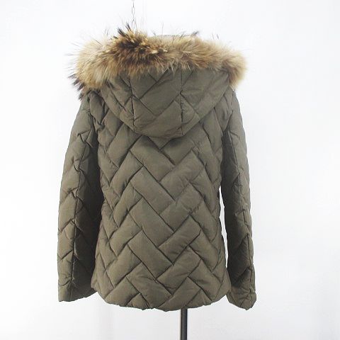 23区 オンワード樫山 ダウンジャケット 40 茶系 ブラウン ジップフライ  