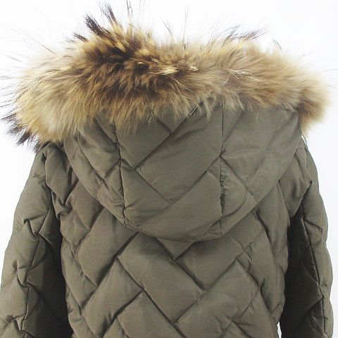 23区 オンワード樫山 ダウンジャケット 40 茶系 ブラウン ジップフライ  