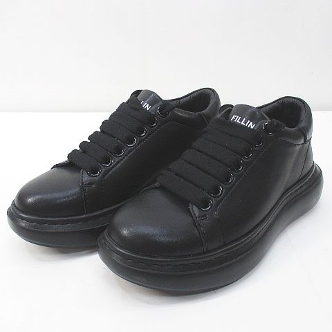 FILLIN 黒 レザー スニーカー 28cm FILLIN LUCENT黒 レザー スニーカー