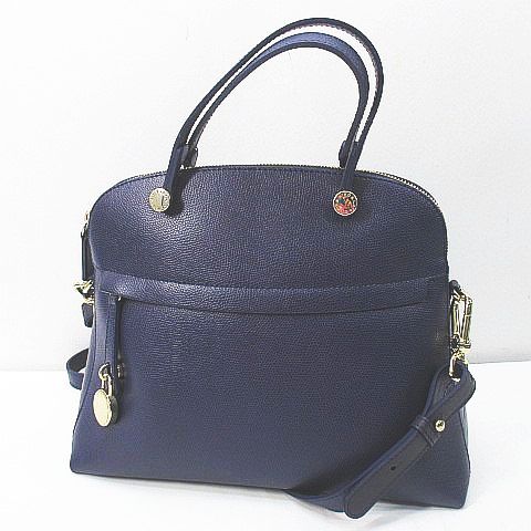 フルラ FURLA パイパー ハンドバッグ 2WAY ショルダーバッグ ネイビー 
