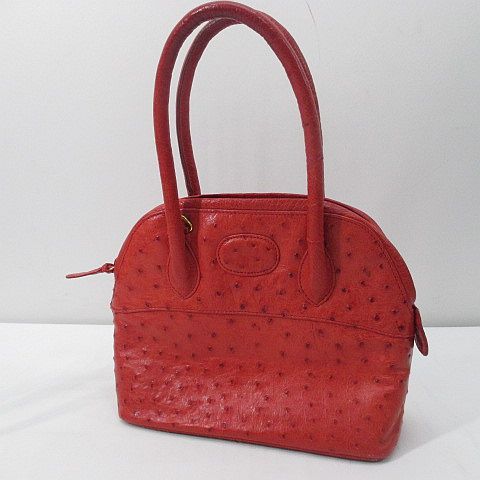 briosso ブリオッソ ハンドバッグ レッド 赤 オーストリッチ