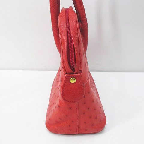 briosso ブリオッソ ハンドバッグ レッド 赤 オーストリッチ