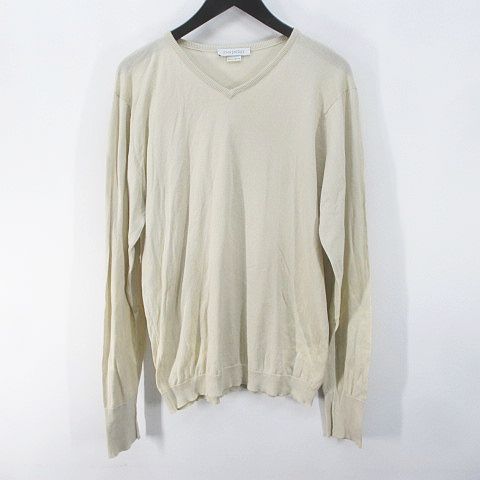 ジョンスメドレー JOHN SMEDLEY 長袖 ニット セーター ベージュ系 V 
