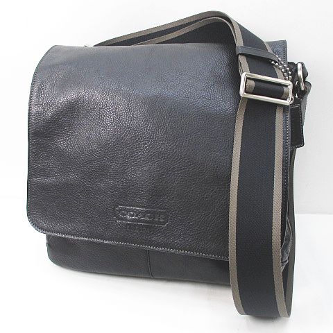 コーチ COACH F70555 メッセンジャーレザーショルダーバッグ ブラック 