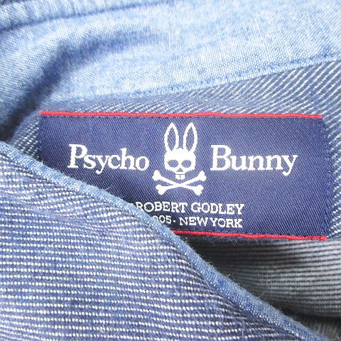 サイコバニー Psycho Bunny 長袖 デニムシャツ L インディゴ系 サイコバニー Psycho Bunny 長袖 デニムシャツ L インディゴ系