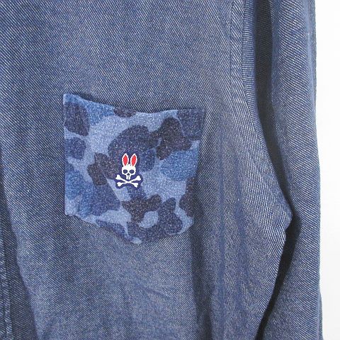 サイコバニー Psycho Bunny 長袖 デニムシャツ L インディゴ系 サイコバニー Psycho Bunny 長袖 デニムシャツ L インディゴ系