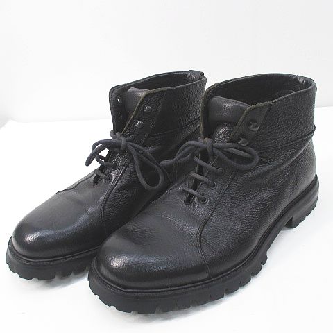 ポリーニ Pollini ショートブーツ レースアップ 40 ブラック 黒系 