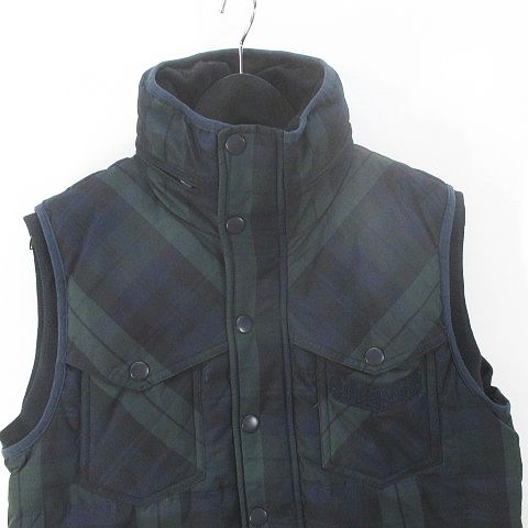 ディーゼル DIESEL ダウンベスト ノースリーブ ジャケット S ネイビー 