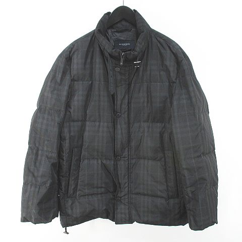 BURBERRY バーバリーロンドンダウンジャケット チェック柄 黒ブラック