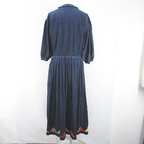 ピンクハウス PINK HOUSE 長袖 ロング丈 フレアワンピース デニム