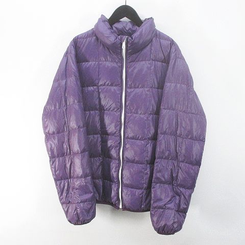 ユニクロ UNIQLO ダウンジャケット XL 紫 パープル系 ジップアップ