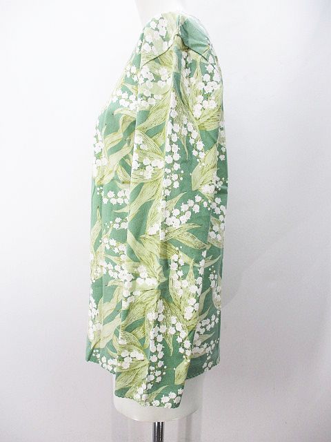 pink house 花柄グリーン長袖シャツ ピンクハウス PINK HOUSE 花柄 長袖 カットソー 緑系 グリーン