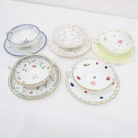 Noritake 食器セット 5客セット Amazon.co.jp: ノリタケアソートカップ＆ソーサー5絵柄5客セット