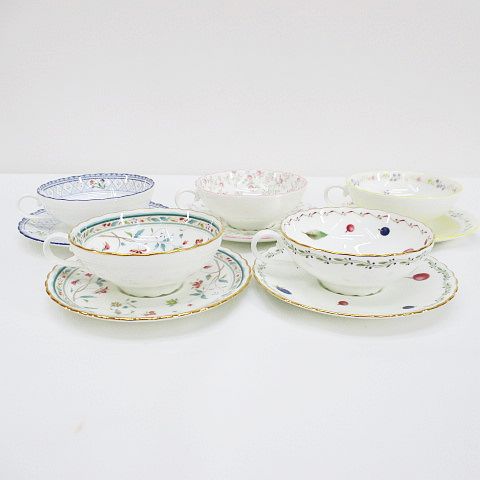 ノリタケ Noritake カップ＆ソーサー 5客セット バラ ホワイト 白 柄 