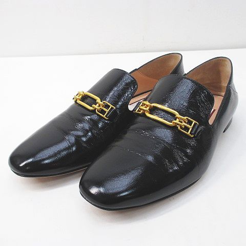 BALLY ブラック ローファー ゴールドバックル