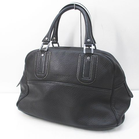 ロンシャン LONGCHAMP ボストンバッグ ショルダー ブラック 黒 レザー 