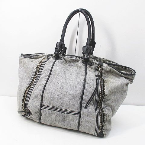 ディーゼル DIESEL ボストンバッグ ショルダー トート グレー デニム 