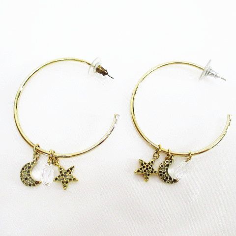 スワロフスキー SWAROVSKI スタッズピアス フープ チャーム スター 星 