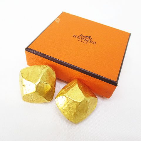エルメス HERMES メドール イヤリング ゴールド系 ヴィンテージ 