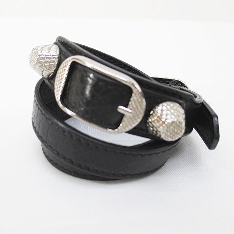 バレンシアガ BALENCIAGA ジャイアント レザー 2連 ブレスレット 