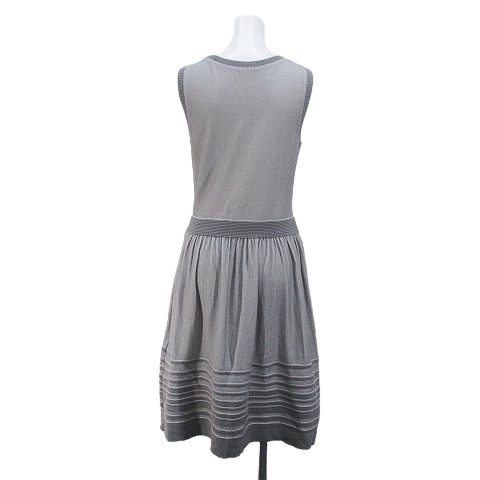 フォクシー FOXEY 33798-KS0FY07U ノースリーブ 膝丈 ワンピース 42 灰  