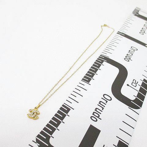シャネル ネックレス ペンダントトップ ココマーク ラインストーン ゴールド シャネル CHANEL ココマーク CCマーク ネックレス ペンダント