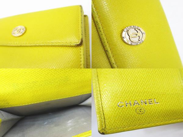 シャネル　マトラッセ　二つ折り財布　シール有　イエロー CHANEL - シャネル CHANEL 財布 マトラッセ レディース ブランド