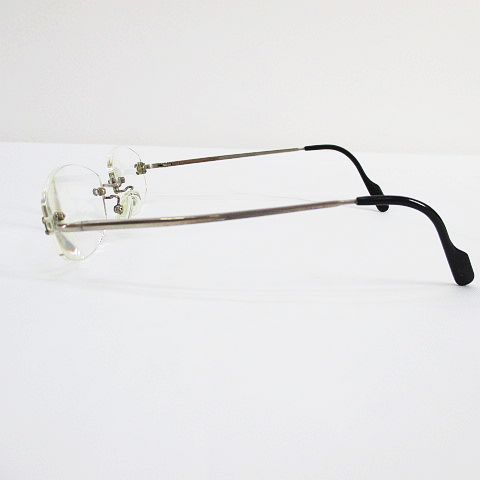 シャネル CHANEL 眼鏡 メガネ 老眼鏡 ツーポイント リムレス シルバー 