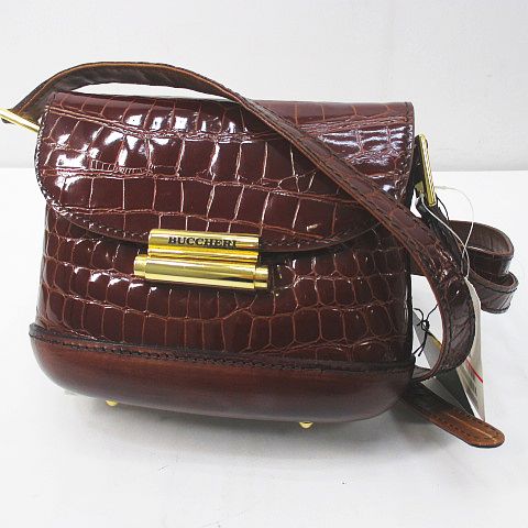 未使用品 BUCCHERI ブッケリー クロコダイル ショルダーバッグ 