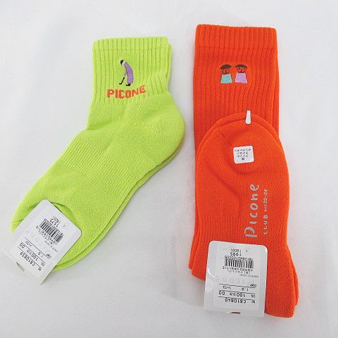 未使用品 ピッコーネ PICONE 2足セット 靴下 くつ下 ソックス ロング丈 