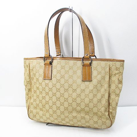 グッチ GUCCI 113017 002404 GG トートバッグ キャンバス レザー 