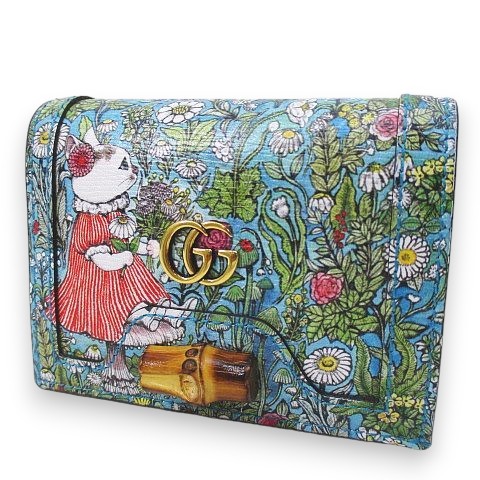 グッチ GUCCI ヒグチユウコ コラボ 2つ折り財布 グリーン レディース 
