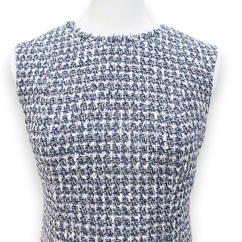 ♥専用@【34】ANAI ノースリーブ 膝丈 ワンピース アナイ 未使用品 アナイ ANAYI ノースリーブ 膝丈ワンピース 34 青系 ブルー