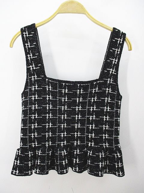 ZARA ホワイト ペプラム ノースリーブ M♡ ペプラムリボン トップス