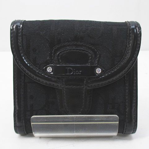 Dior 二つ折り財布 黒 キャンバス/レザー 【公式通販】