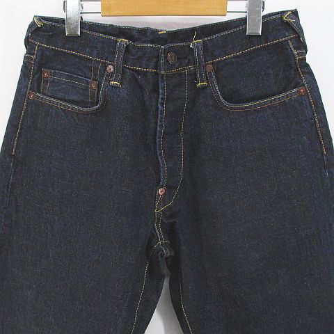 evisu デニムパンツ 濃紺 EVISU - EVISU エビス デニムパンツ L 紺 【古着】【中古