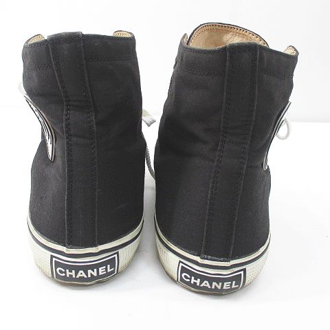 シャネル CHANEL ハイカットスニーカー ココマーク ロゴ 39 ブラック